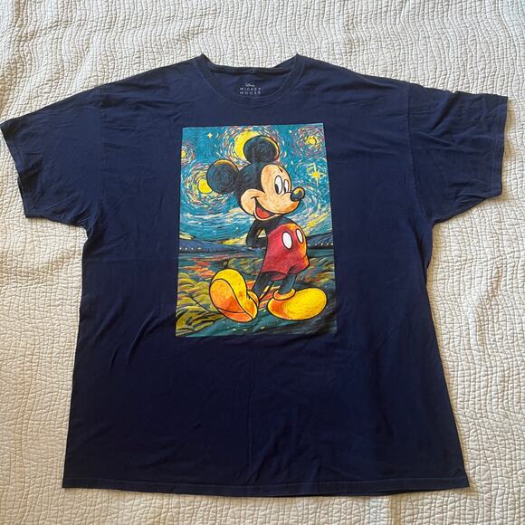 Disney Tops - Disney Mickey Mouse Tee Shirt Blue Art Size 2X